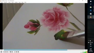 Легко рисуем розы акрилом.Roses in acrylic, one stroke technique.