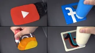 The most famous social media in the world Pancake Art - youtube, facebook, instagram, tiktok