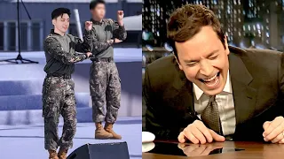 1 Hour Ago, Jimmy Fallon Reaction To Jungkook Latest Dance At Military Camp Is Shocking