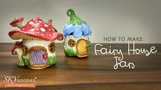 How to make Fairy House Jars with air drying clay: Easy DIY tutorial