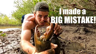 Risking my hands for GIANT MUDCRABS - Solo Catch n Cook