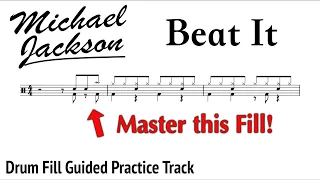 Beat It Drum Fills - Michael Jackson | 🥁 Drums Only Practice Track | 60-144 bpm