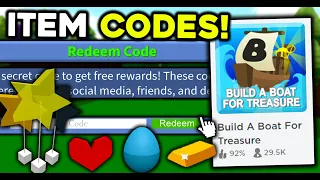 ITEM CODES you MUST REDEEM!! (free blocks) | Build a boat for Treasure ROBLOX