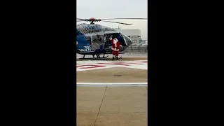 Santa Visits Mass General for Children via Boston MedFlight