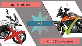 Benelli trk 251 vs ktm 250 adventure  price top speed mileage #250 #adventure #rkbikecompare