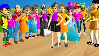 Scary Teacher 3D vs Squid Game Clothes Beautiful and Error Dressing Room Challenge Miss T vs Granny
