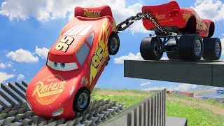 Monster Truck Lightning Mcqueen vs Mcqueen vs Tug of War & Car Shredder crashes | BeamNG