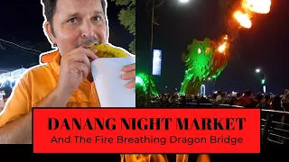 The DaNang  Son Tra Night Market and Dragon Bridge. DaNang, Vietnam.