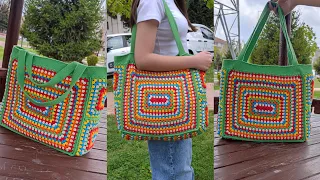 "Create Yourself Something Special: Easy Crochet Granny Rectangle Tote Bag for Beginners!"