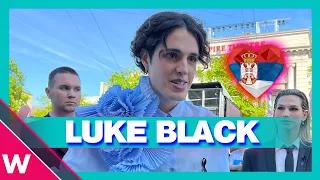 Luke Black (Serbia) @ Eurovision 2023 Turquoise Carpet Opening Ceremony | Interview