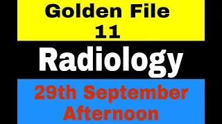 1) Radiology paper  (29th September Afternoon shift 2020)