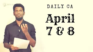 Daily current affairs for RRB NTPC / LIC AAO / FCI | April 7 & 8 | Mr.Jackson