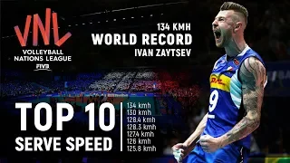 TOP » 10 Serve (Ace) Speed | New World Record 134 Km/h | Volleyball Nations League 2018