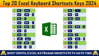 20 Amazing Excel Keyboard Shortcut Keys। Excel Shortcuts Keys। Most Useful Excel Keyboard Shortcuts