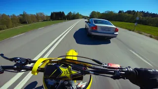 Supermoto riding with a straight piped S60!