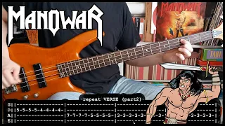 MANOWAR - Hail and kill 🗡️ (BASS TABS) [lyrics + PDF]