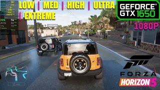 GTX 1650 | Forza Horizon 5 - 1080p - Low, Med, High, Ultra & Extreme!