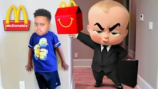 BOSS BABY McDonald's HAPPY MEAL vs Shiloh and Shasha! - Onyx Kids