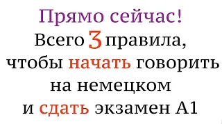 ТРИ ГЛАВНЫХ ПРАВИЛА в немецком языке! Чтобы начать говорить и сдать А1. Немецкий для начинающих.