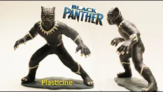 Making Black Panther from plasticine. How to make.