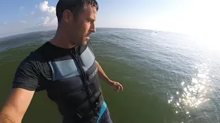 Tanker surfing Galveston Bay! Good Morning Dolphins!