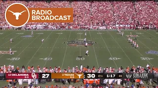 Texas Radio broadcast of the Oklahoma-Texas Red River Rivalry ending | 2023 College Football