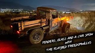 Fenders, glass & a car show (flatbed willys Jeep truck)