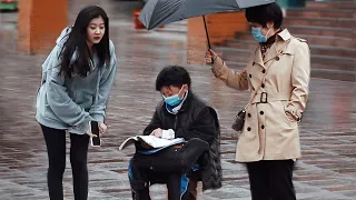 Boy Doing Homework Alone on the Street | Social Experiment
