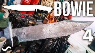 MAKING A BOWIE KNIFE WITH TWIST DAMASCUS!!! Part 4