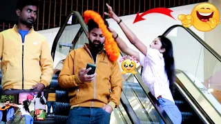 VARMALA 😍 PRANK ON CUTE BOYS🤤ESCALATOR | EPIC REACTION | ESCALATOR PRANK