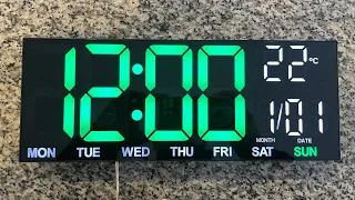 YISILE Digital Wall Clock Large Display, 13" Large Digital Wall Clock Unboxing