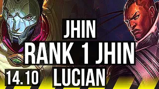 JHIN & Janna vs LUCIAN & Milio (ADC) | Rank 1 Jhin, 10/1/4, Legendary | TR Grandmaster | 14.10