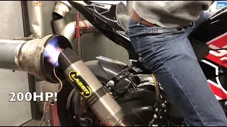 S1000RR Dyno test 200HP - Flames