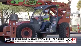 Cone Zone: F1 bridge installation leads to full closure of Las Vegas intersection