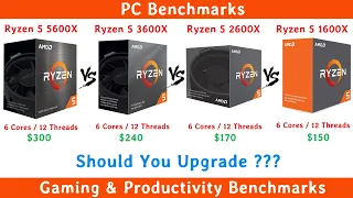 Ryzen 5 5600X vs 3600X vs 2600X vs 1600X Benchmarks