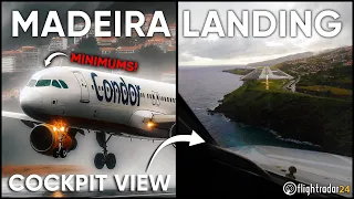 Cockpit View: Madeira A321 Bad Weather Landing!