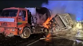 Огненное Дтп с тремя большегрузами в районе 46-километре трассы Новороссийск — Керчь