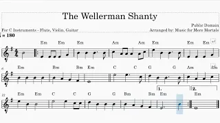 Wellerman Shanty - Beginner – Play Along for Violin, Flute or Guitar