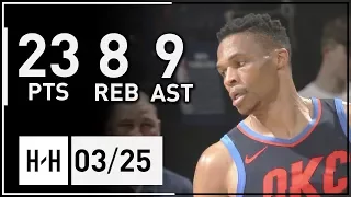 Russell Westbrook Full Highlights Blazers vs Thunder (2018.03.25) - 23 Pts, 8 Reb, 9 Ast!