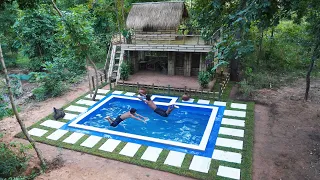 Build Swimming Pool, Update the luxury villa beautiful made of wood in the forest