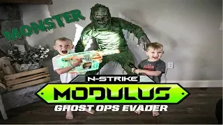 MONSTER HUNT WITH NERF MODULUS GHOST OPS EVADER!