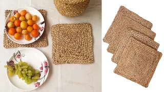 Square Jute Braided Placemats | Perfect Placemats for Dining Table | How To Make Jute Tablemats-DIY