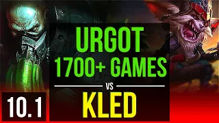 URGOT vs KLED (TOP) | 2.5M mastery points, 1700+ games, Rank 14 Urgot | Korea Grandmaster | v10.1