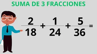 Como sumar 3 Fracciones