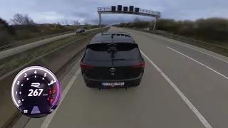 NEW! 2024 VW GOLF R - Launch control and Autobahn Topspeed - 'video game' POV