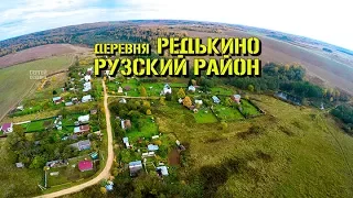 Редькино вид деревни сверху в 4К. Населенные пункты Рузского района МО. 10 10 2017 г.