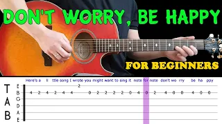 DON'T WORRY BE, HAPPY | Easy guitar melody lesson for beginners (with tabs) - Bobby McFerrin