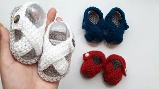Crochet baby shoes sandals👶👞Video Tutorial