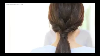 everyday hairstyles/ponytail/pull thorough/school/2017-18