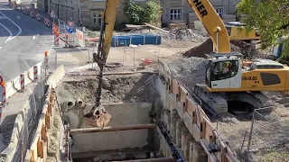 Stuttgart 21: Kurz-Update Stadtbahntunnel-Baustelle mit #liebherr R946 Longreach  |05.10.22 |  #s21